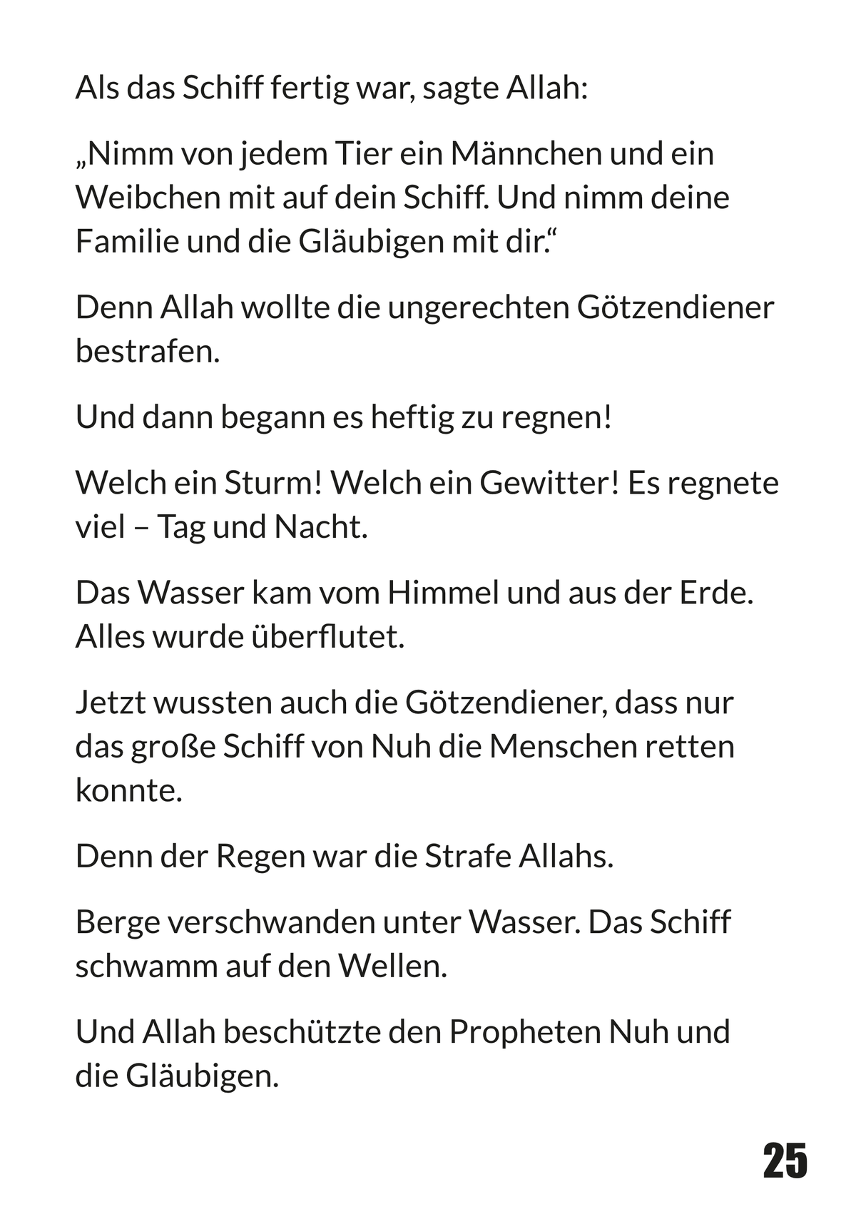 Prophet Nuh Kinderbuch – Innenseite mit Illustration 4